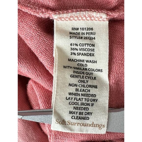 Soft Surroundings Top Womens Medium Peach Pink Palta Tunic Fall Lounge Lagenlook - Picture 7 of 7